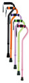 Offset Aluminum Canes in Pink, Purple, Black, Orange, and Green