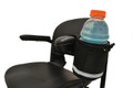 Unbreakable Cupholder or Bottle Carrier, Horizontal Grip, for Scooters or Wheelchairs