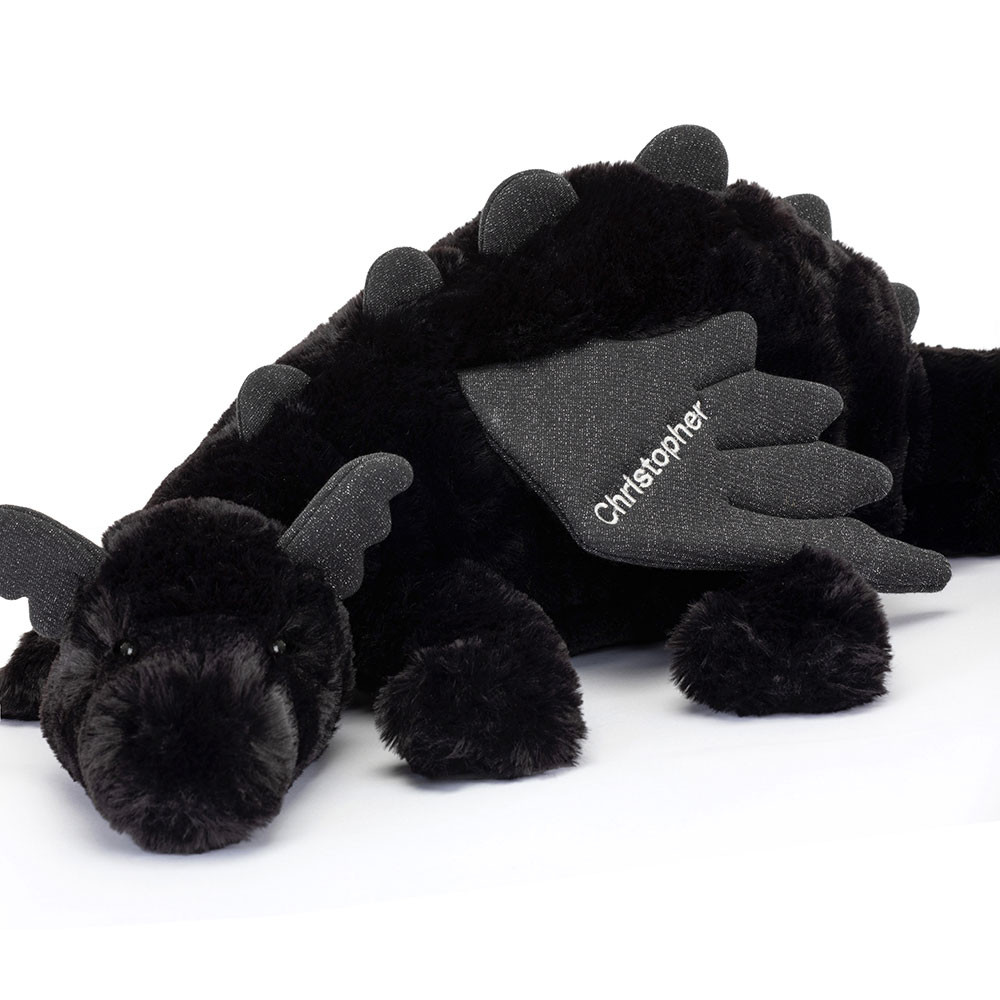 Onyx Dragon Personnalisé (Très Grand) – Produit Officiel Jellycat