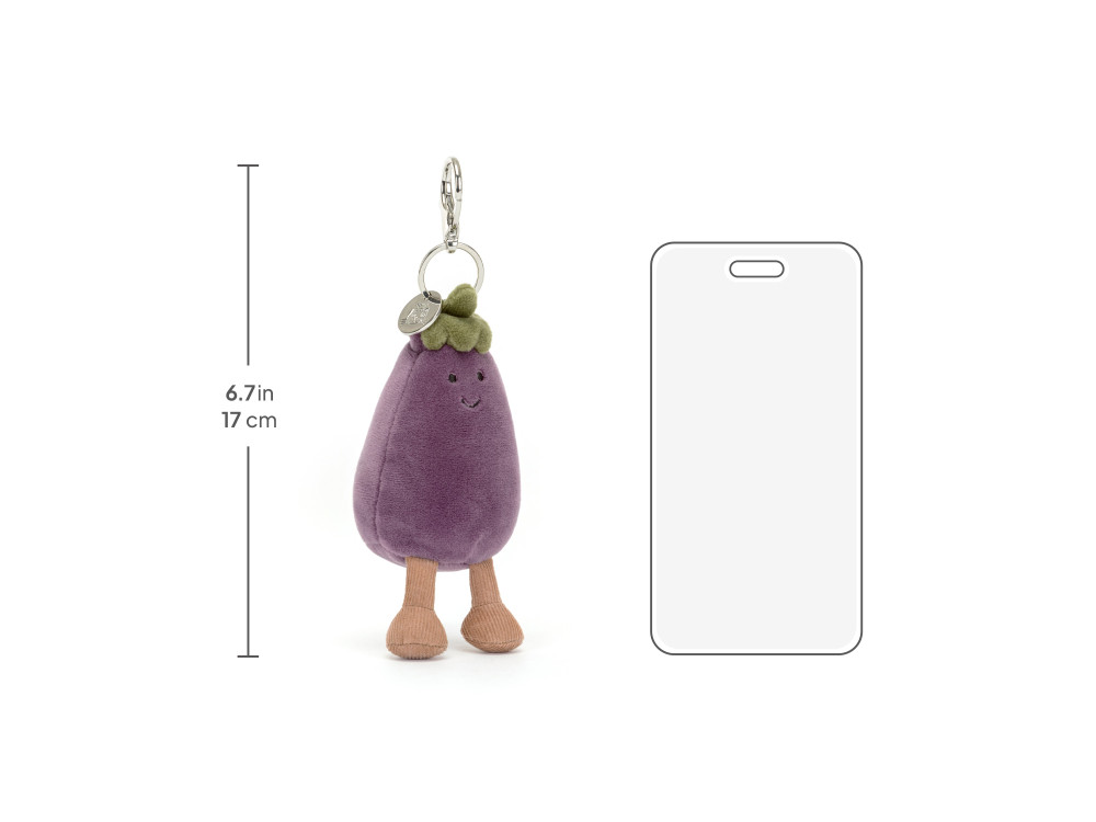 Amuseables Eggplant Bag Charm, size chart