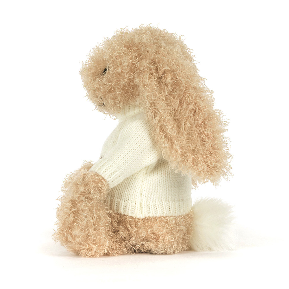 Bashful Bunny Curly with Personalised Cream Jumper, View 2