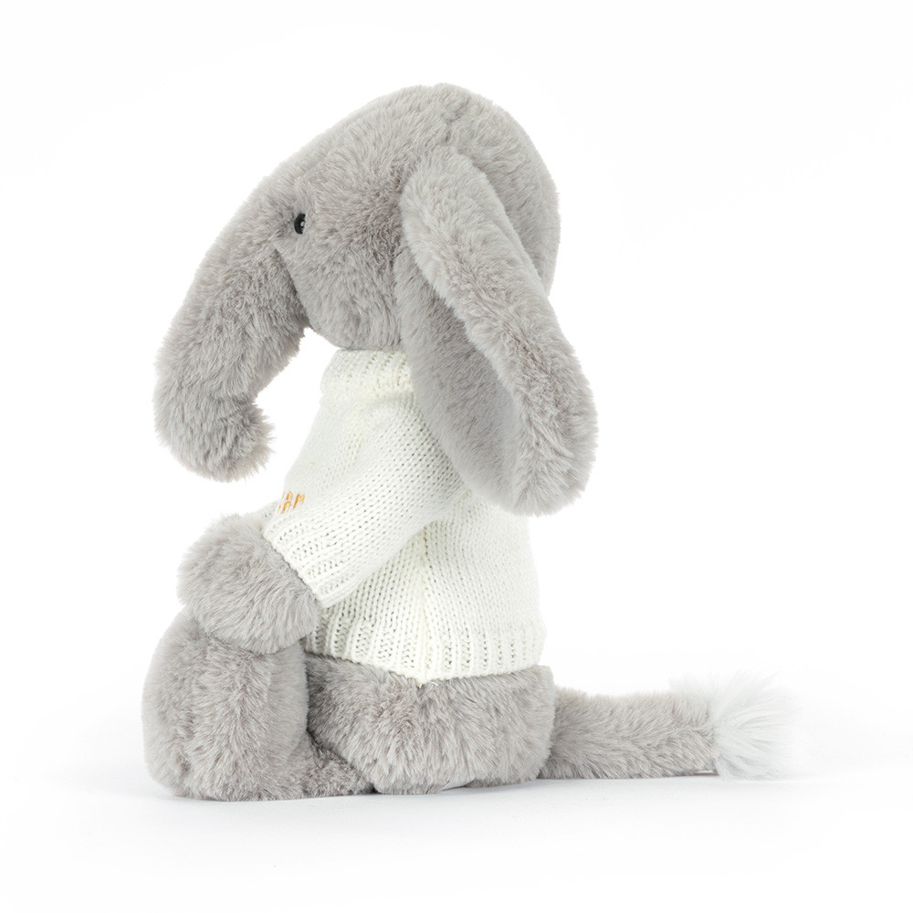 Bashful Luxe Elephant Thuddeus with Personalised Cream Jumper, View 2