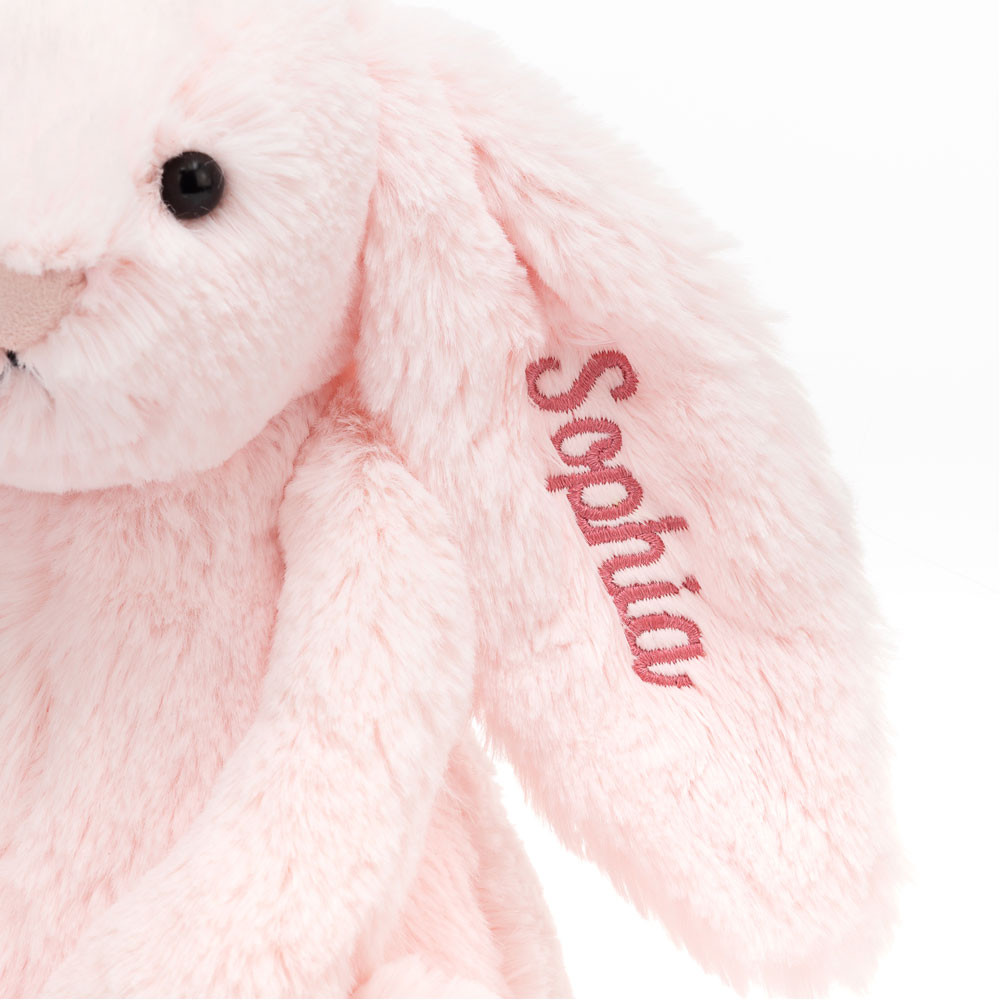 Bashful Pink Bunny Personnalisé (Moyen) – Produit Officiel Jellycat