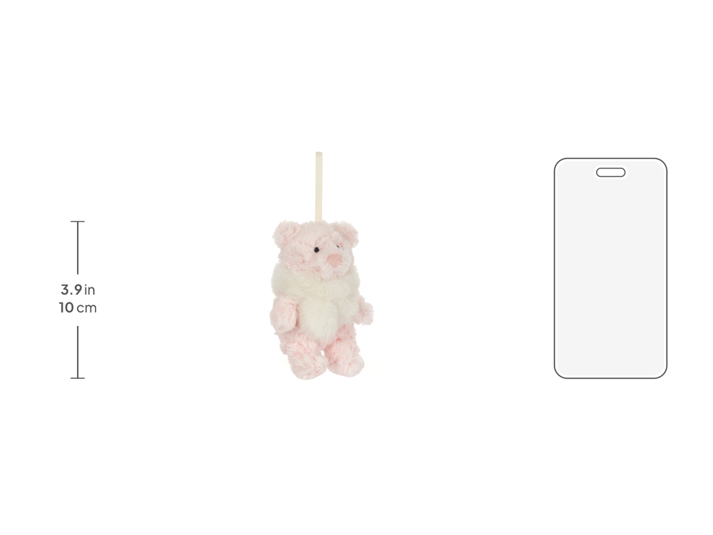 Leola Bear Winter Warmer Decoration, size chart