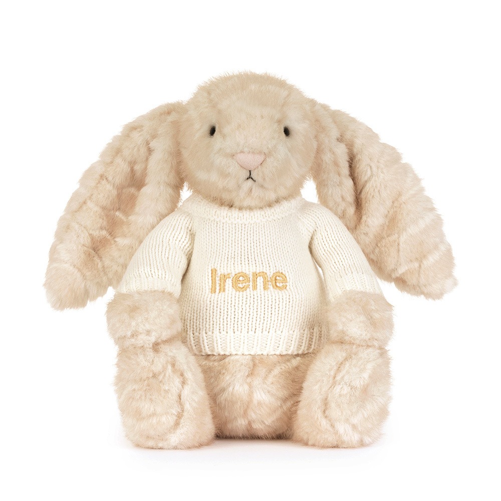 Franilla Luxe Bunny with Personalised Cream Jumper, View 4