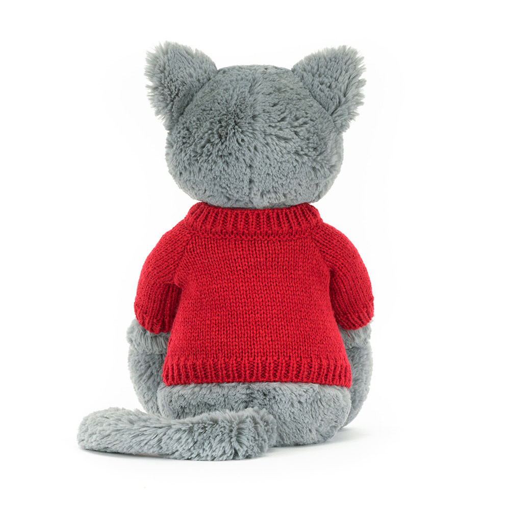 Bashful Kitten with Personalised Red Jumper, View 3