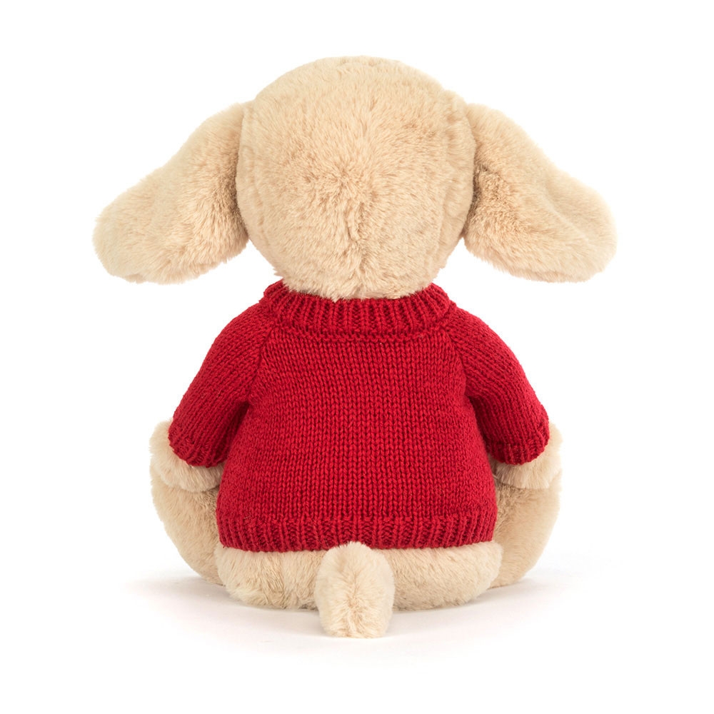 Bashful Luxe Puppy Orlando with Personalised Red Jumper, View 3