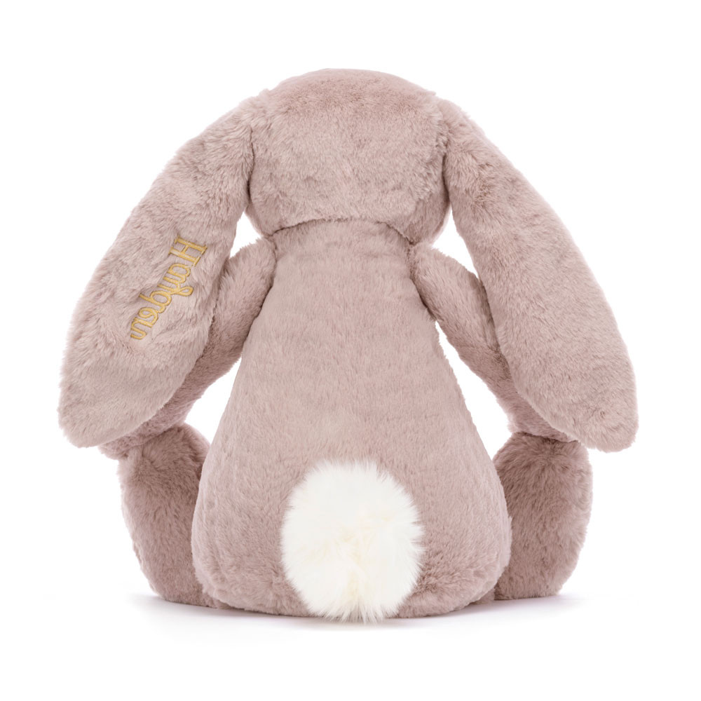 Personalised Bashful Luxe Bunny Rosa Huge, View 4