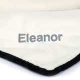 Personalised Bashful Black & Cream Puppy Blankie, View 2