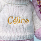 Thistlepop Blossom Luxe Bunny with Personalised Cream Jumper, View 1