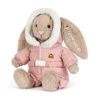 Personalised Bashful Bunny 'Snow Suit', main view