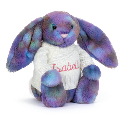 Zodihop Luxe Bunny with Personalised Cream Jumper, Main View