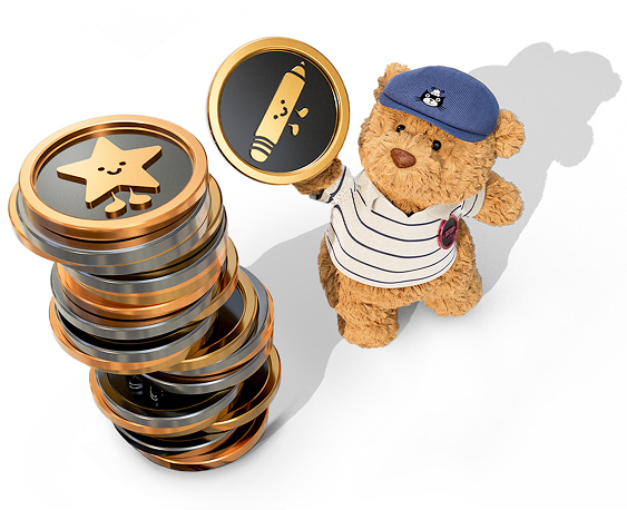 Bartholomew Bear with Purrks Badges