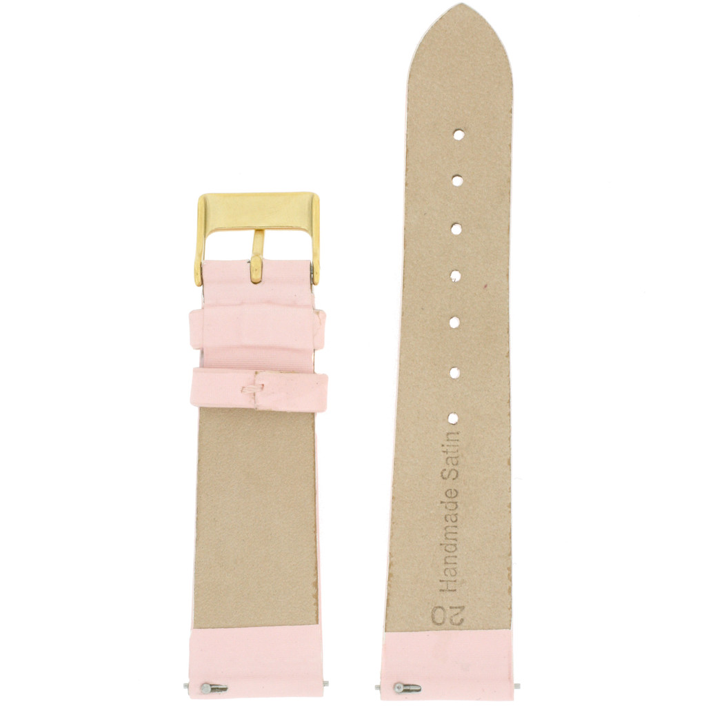 Watch Band Satin Pink LADIES LENGTH Built-In Spring Bars Short 12mm - 20mm