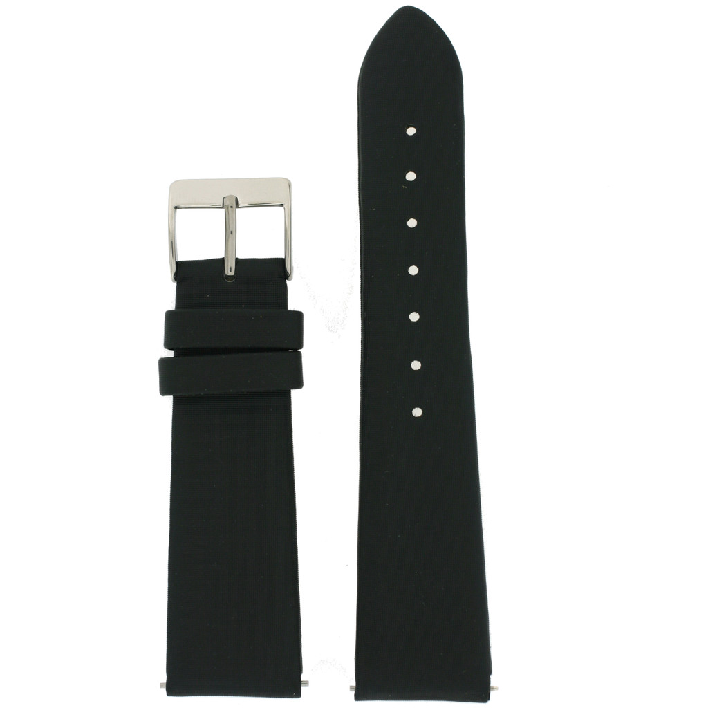 Black Watch Band Satin Leather Watch Band | Watch Strap | Black Watch Strap | Italian Calfskin | LEA413 | Main