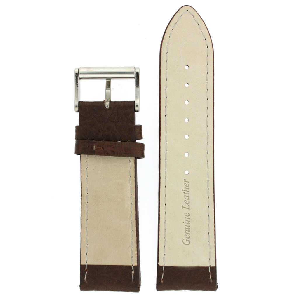 Watch Band Brown White Stitching Roller Clasp| LEA471 |TechSwiss | Inside