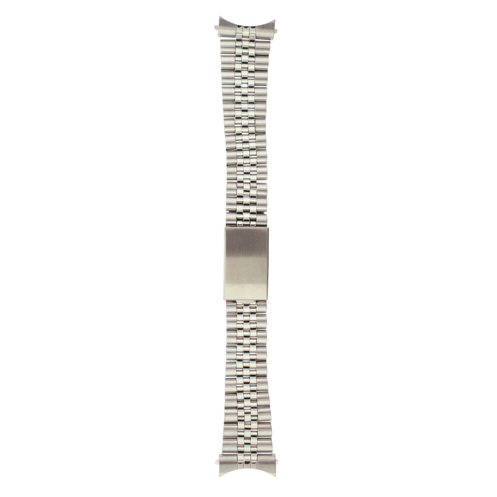 Watch Band Metal Mens Jubilee Style Stainless Steel Finish Curved Ends 20mm