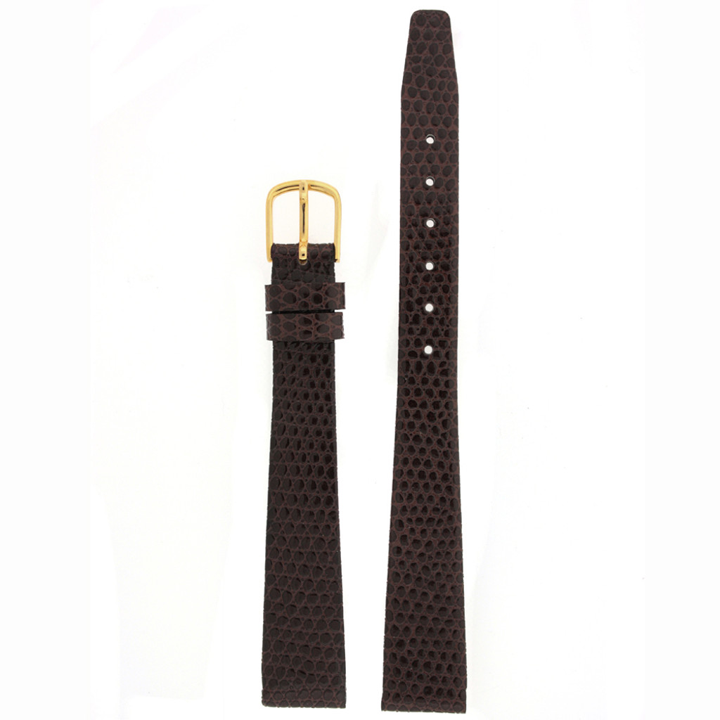 Extra Long Leather Watch Band XL Brown Lizard Grain 10mm - 18mm