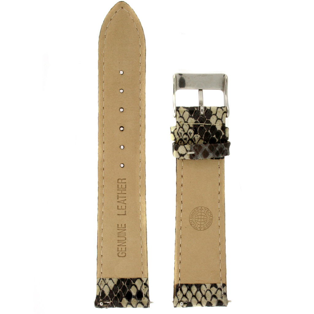 Quick Change Replacement Watch Band in Leather | Cream Snakeskin | TechSwiss LEA1510 | Main View