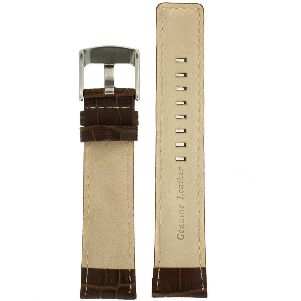 Espresso Leather Watch Band in Alligator Grain LEA465 | Rear