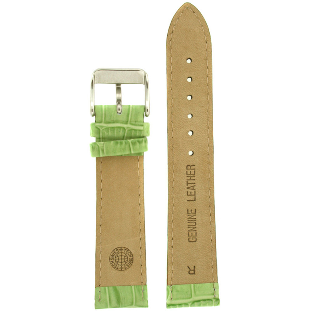 Lime Green Alligator Grain Leather Watch Band | TechSwiss Leather Bands | LEA260 Interior