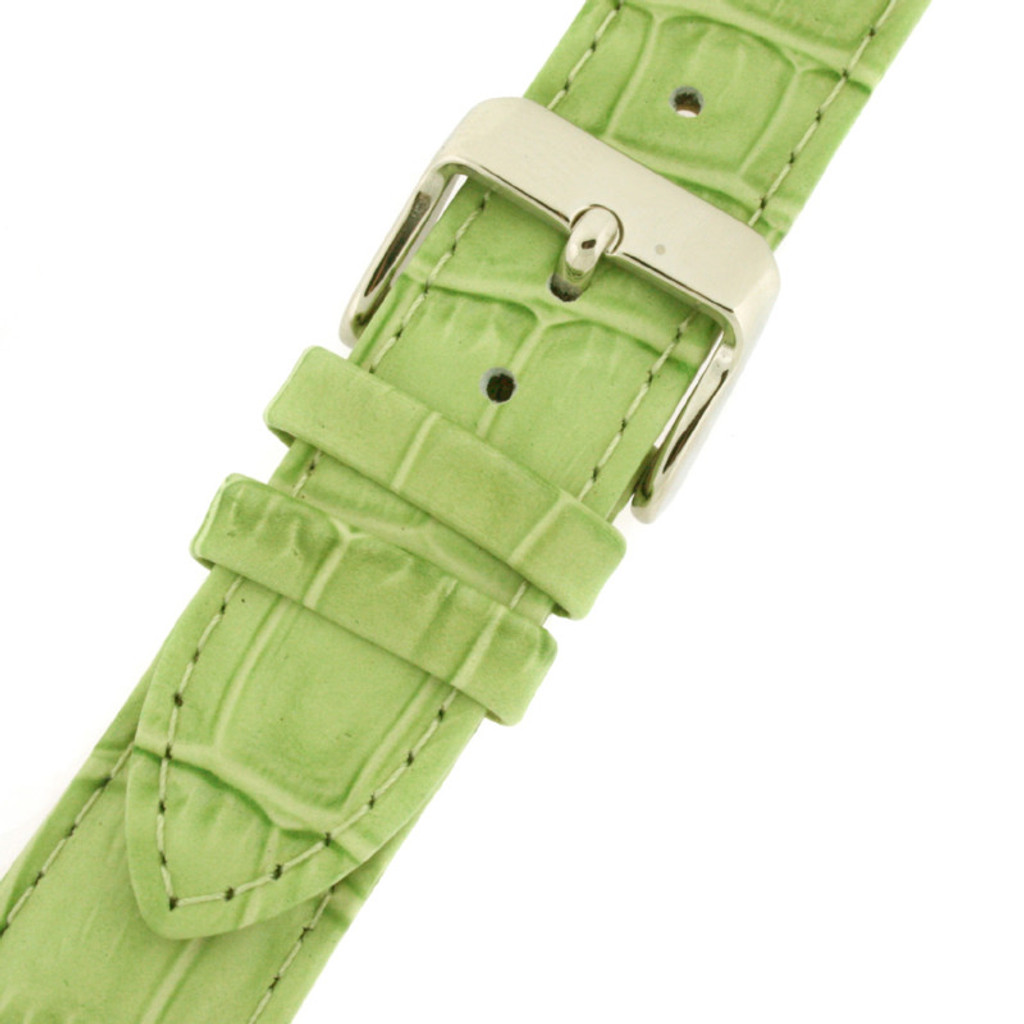 Lime Green Alligator Grain Leather Watch Band | TechSwiss Leather Bands | LEA260 Buckle