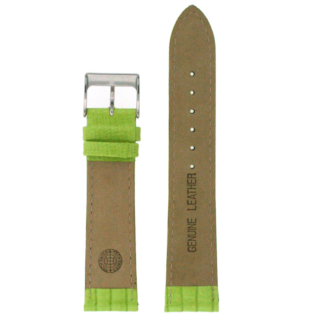 Lime Green Patent Lizard Grain Leather Watch Band | TechSwiss Leather Watch Bands  | LEA416 Lining