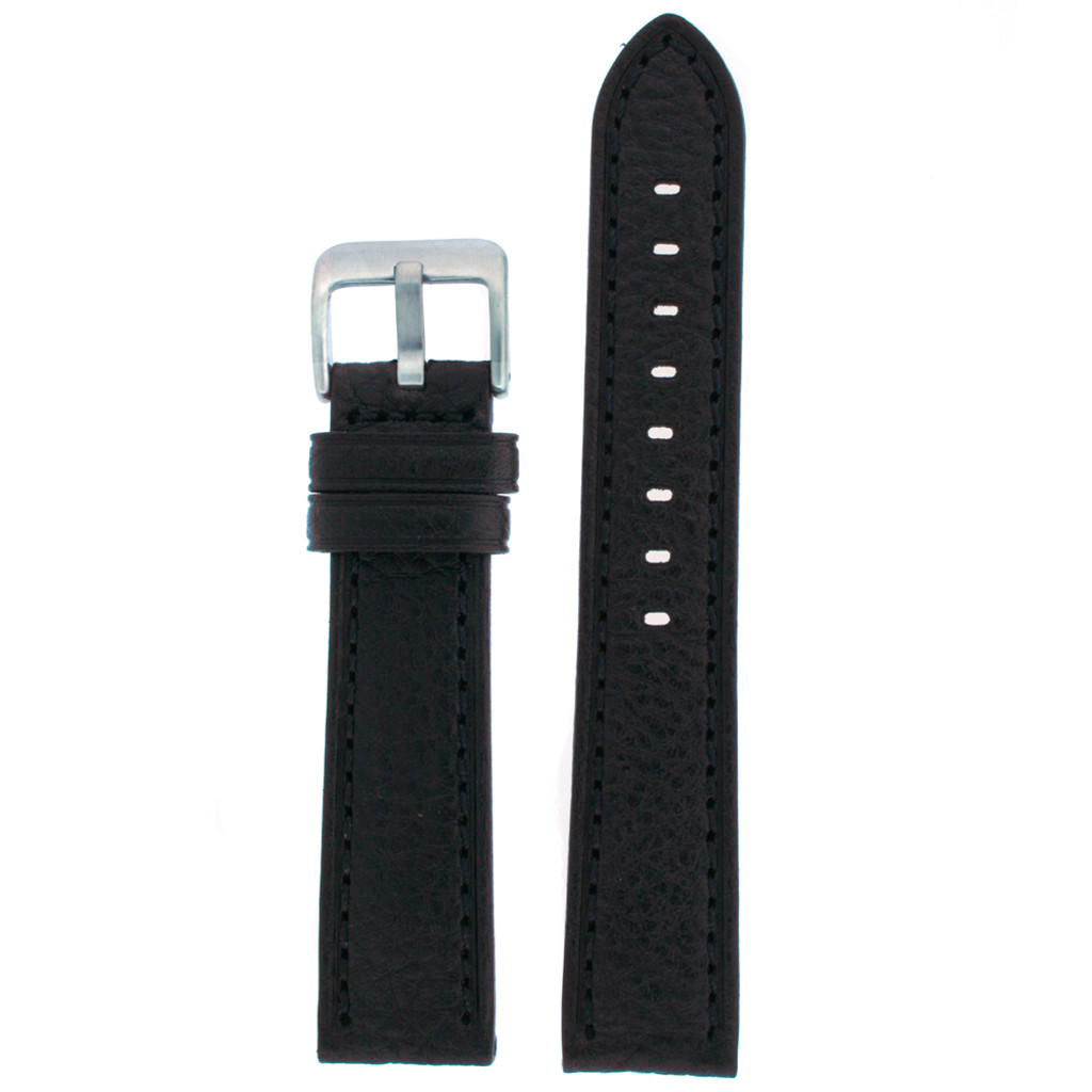 Watch Band Soft Comfortable Black Genuine Leather 18mm - 26mm
