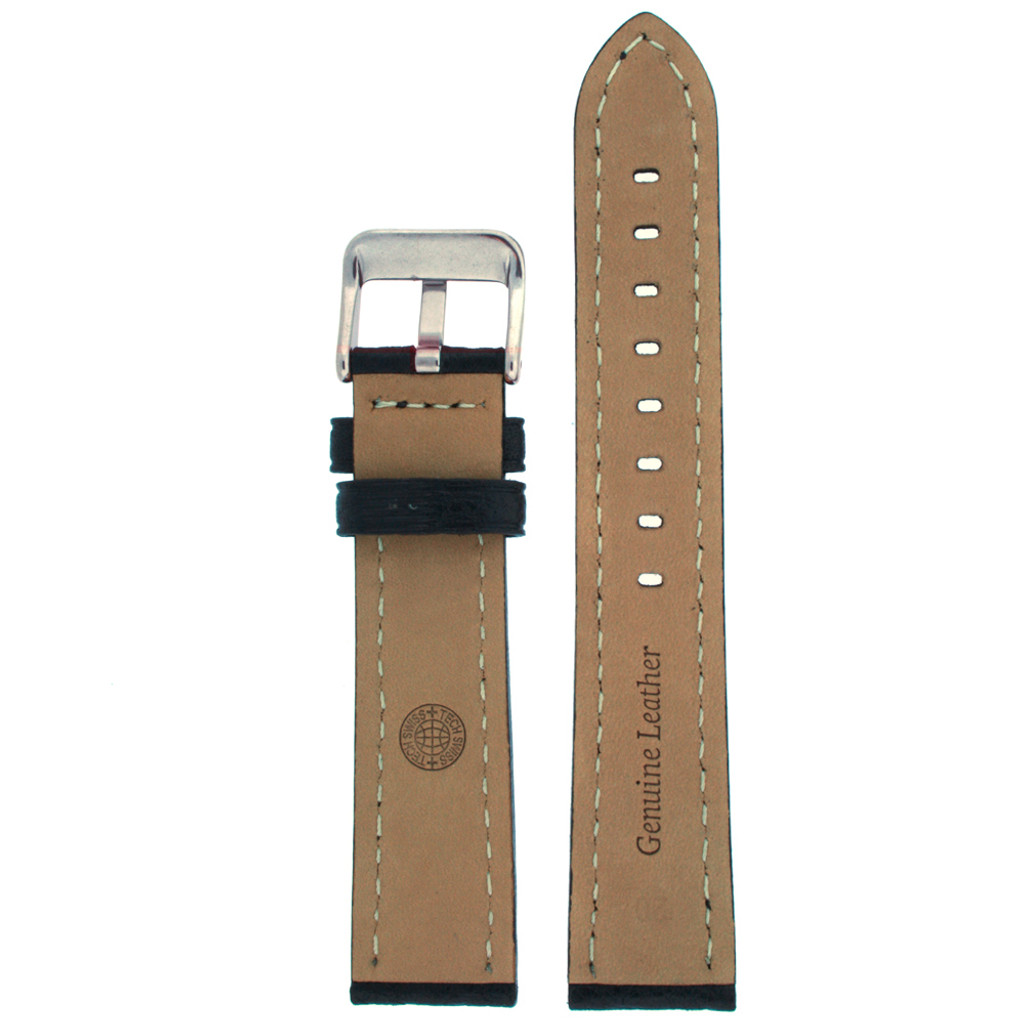 Watch Band Soft Comfortable Black Genuine Leather 18mm - 26mm