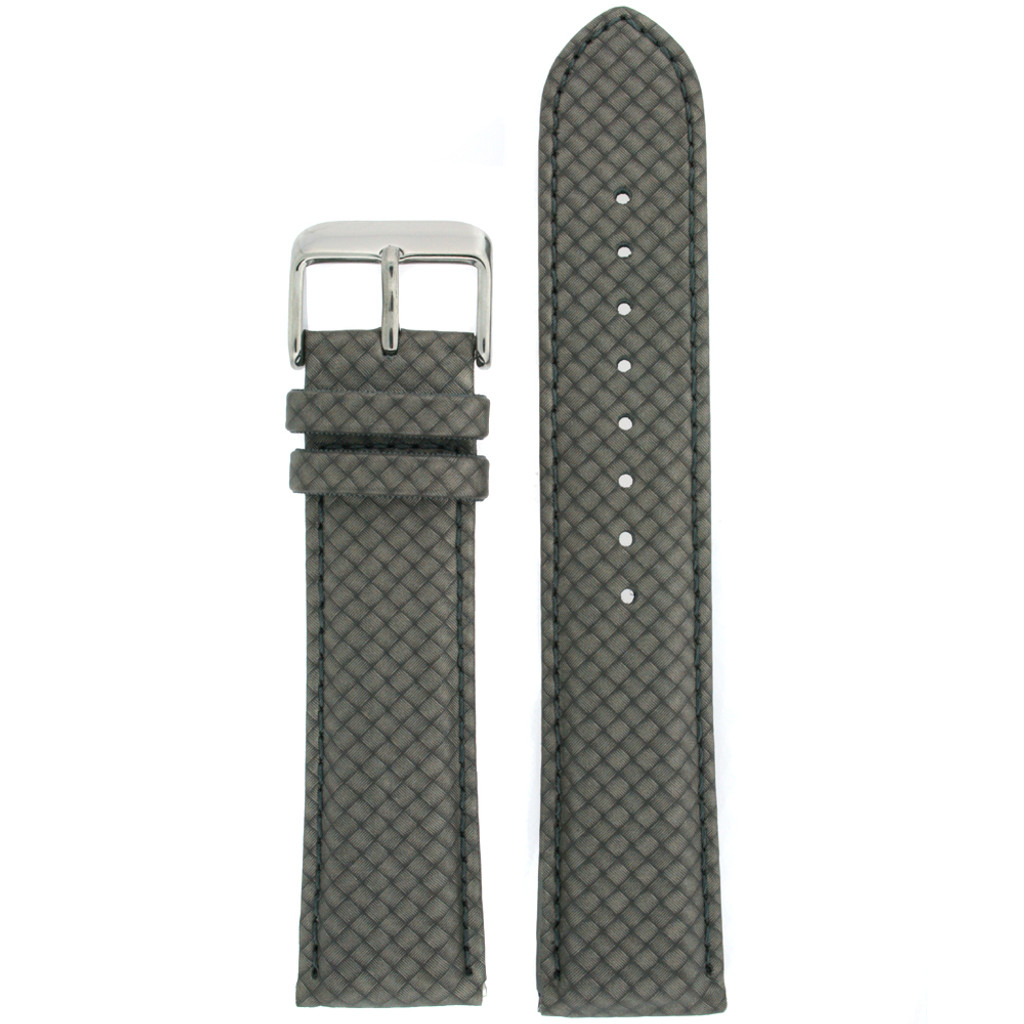 Watch Band Carbon Fiber Grey Water Resistant Padded LEA461 | TechSwiss | Front