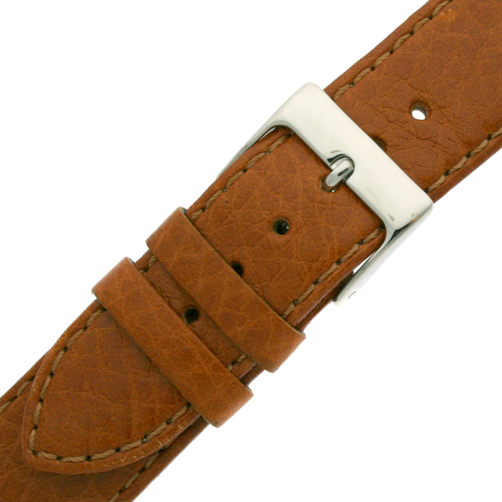 Watch Band Calfskin Leather Tan Padded Comfort LEA480 | Buckle