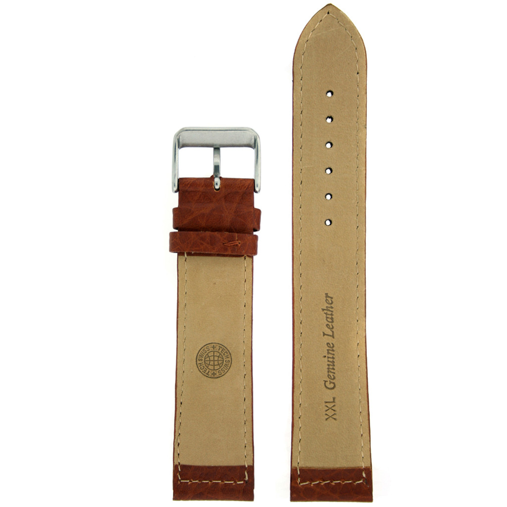 Honey Brown Long Leather Watch Band | Vintage Leather Watch Strap | Long TechSwiss Straps LEA1410 | Lining