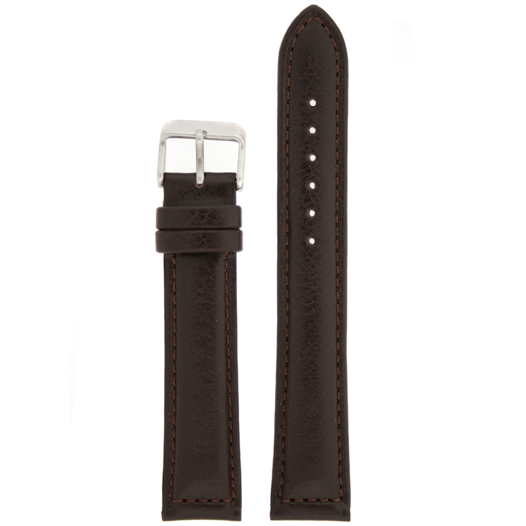 Extra Long Espresso Brown Leather Watch Band | Long Dark Brown Watch Straps | TechSwiss LEA1470 | Main