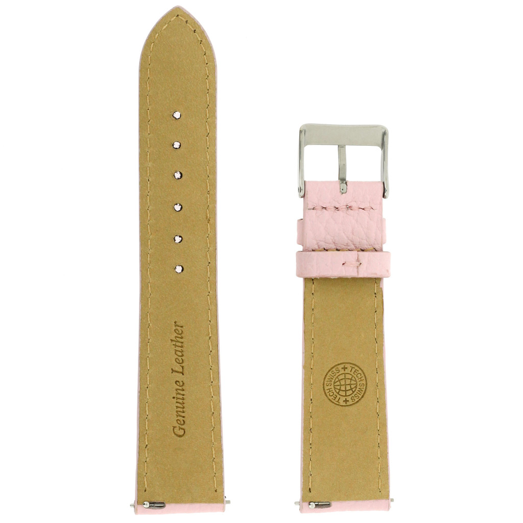 Watch Band Genuine Leather Pink Metallic - Quick Release Springs 12mm-20mm