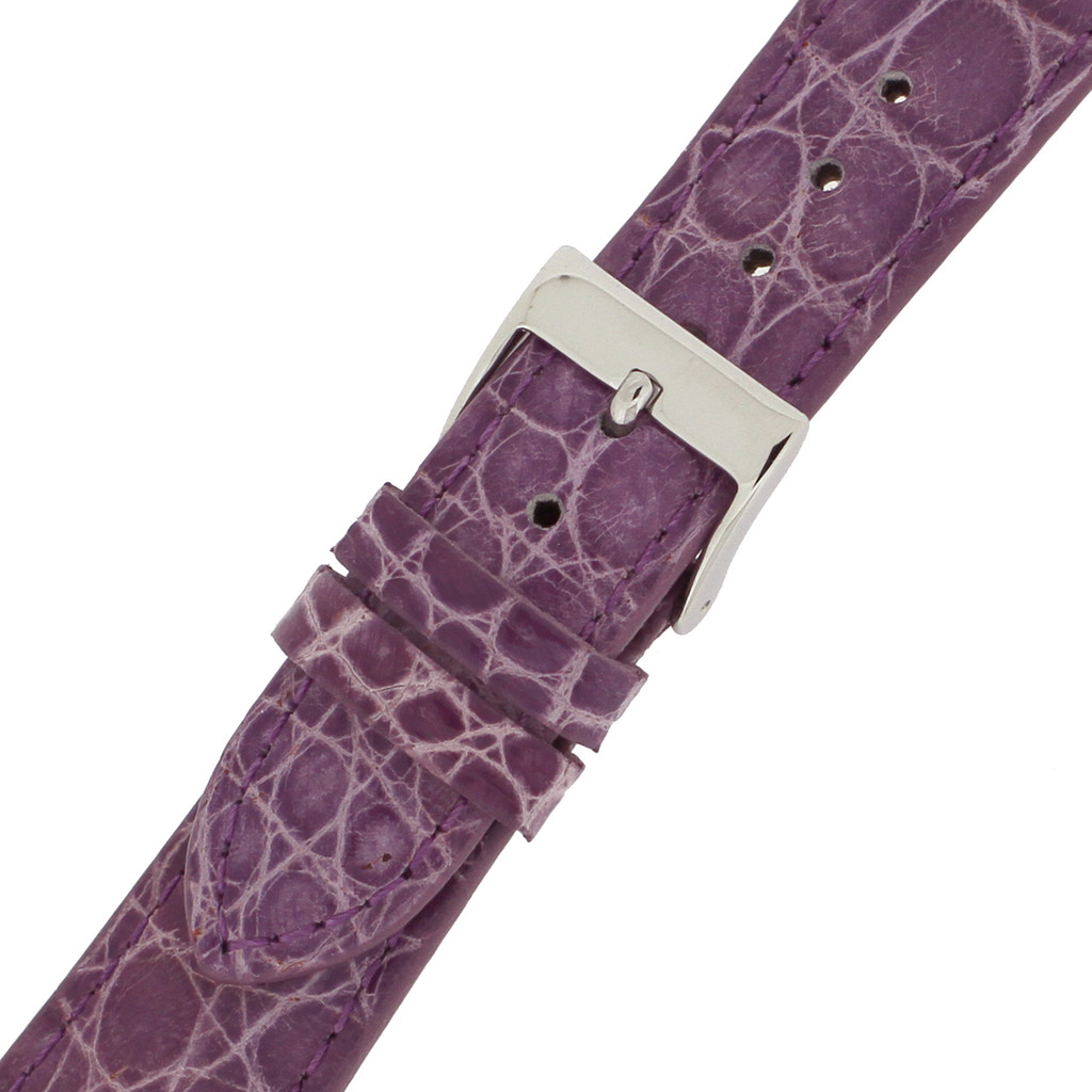 Purple Crocodile Watch Band | Genuine Crocodile Skin | Purple Watch Straps | TechSwiss LEA836 | Buckle