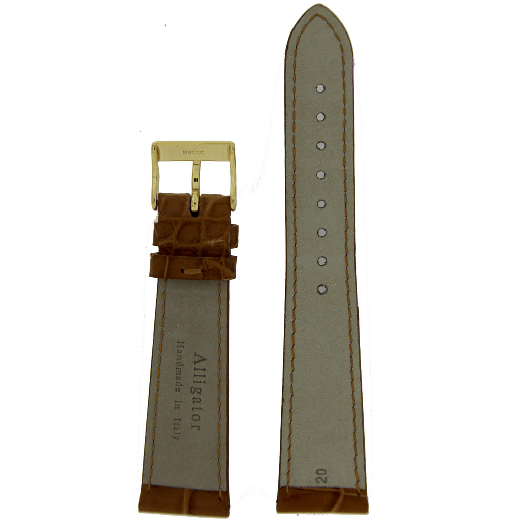 Watch Band Genuine Alligator Tan Matching Stitching