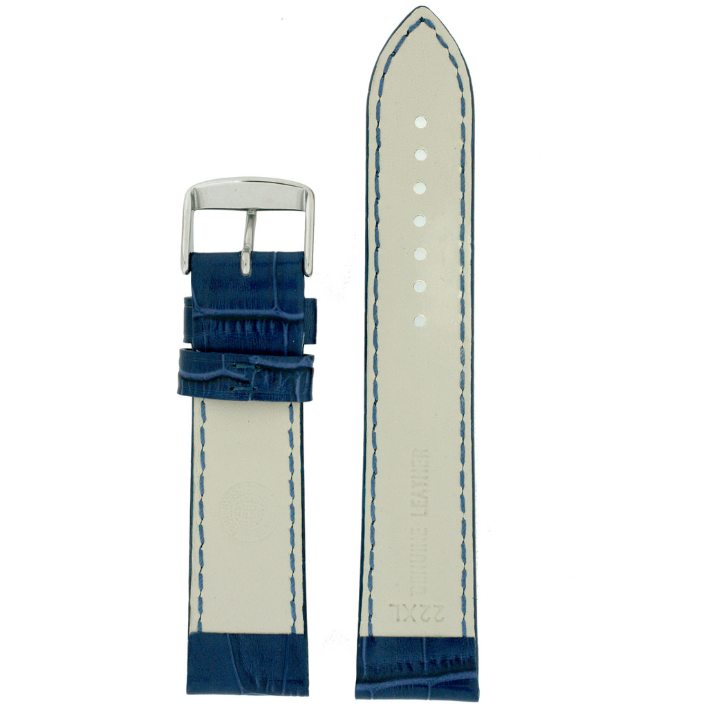 Navy Blue Crocodile Grain Leather Watch Band | TechSwiss Navy Watch Bands LEA1830 | Lining