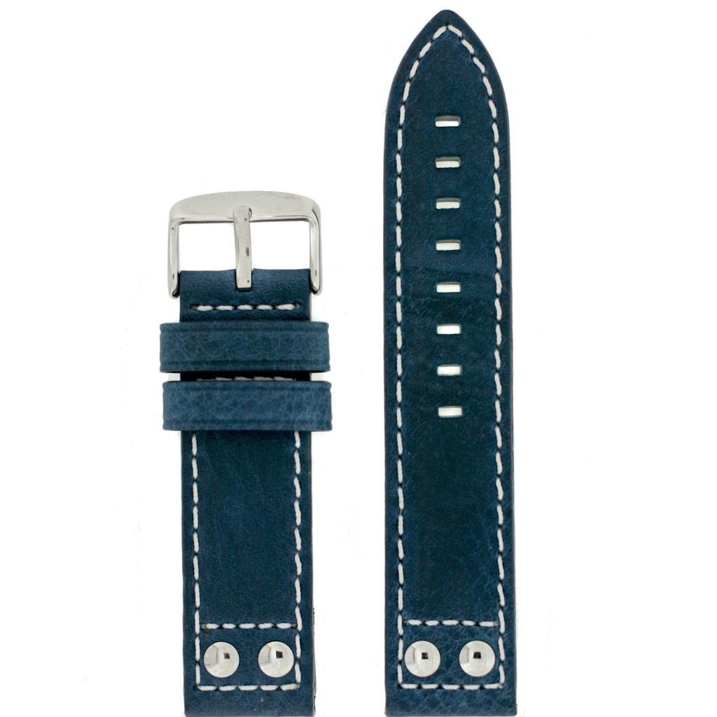 Watch Band Leather Blue Pilot LEA1920 | Navy Blue Leather Straps | Main