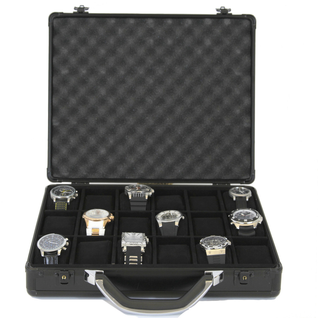 Aluminum Watch Box Large Mens Storage Cases & Displays TechSwiss
