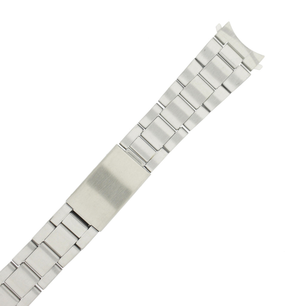 Oyster Style Stainless Steel Metal Watch Band Mens 19mm Matte Finish