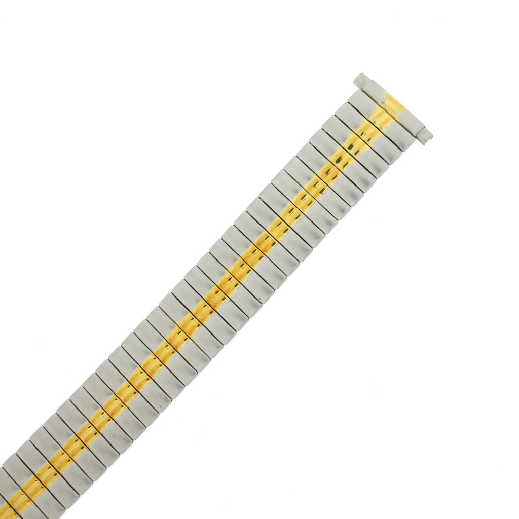 Expansion Metal Stretch Two-Tone Silver-Gold Watch Band