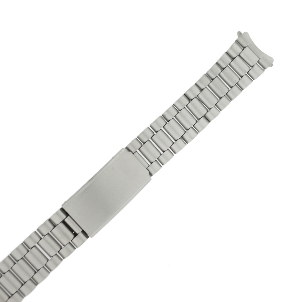 Stainless Steel Metal Watch Band Matte Finish Curved 18mm - edge