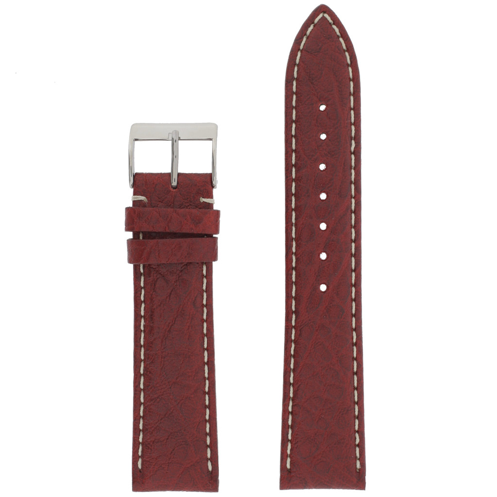 Watch Band Waterproof Leather Red TSA458 | Front