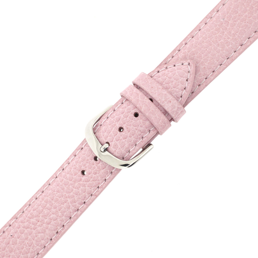 Pink Pebbled Leather Watch Band | TechSwiss LEA350 | Buckle