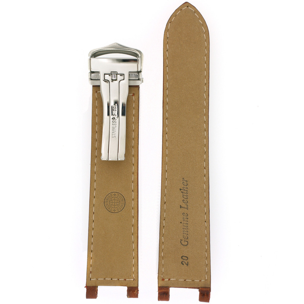 Brown Leather Alligator Grain Pasha NON ORIGINAL Watch Strap | LEAPALBRN | Lining