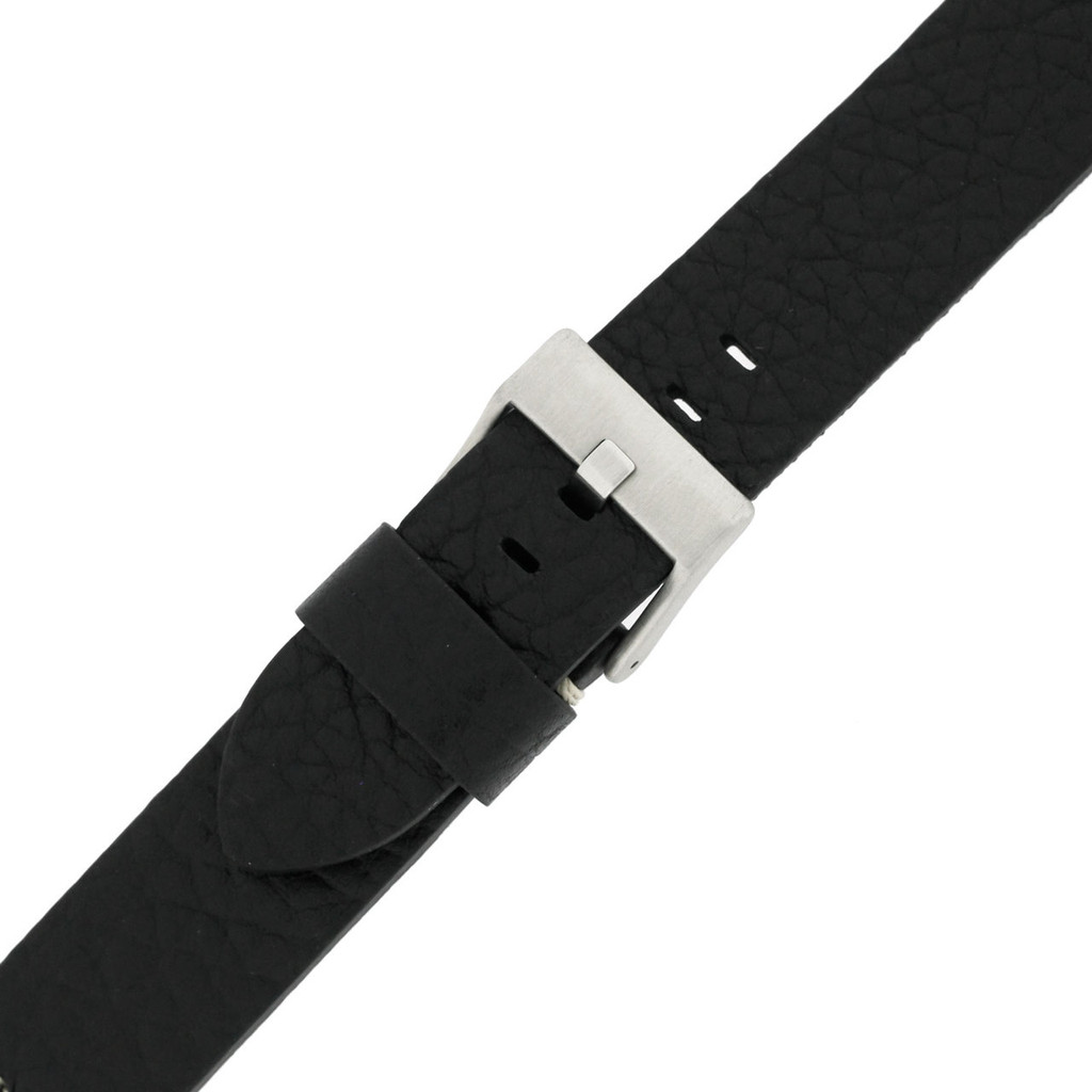 Mens Black Watch Strap Thick | TechSwiss LEA1377-22SS | Buckle