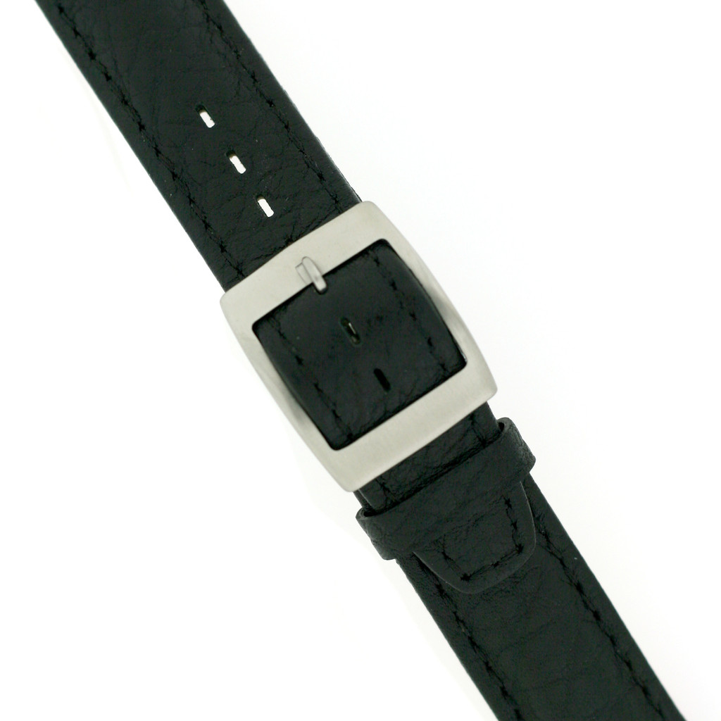 Swatch Black Leather Band | TechSwiss LEA337-17SS | Buckled