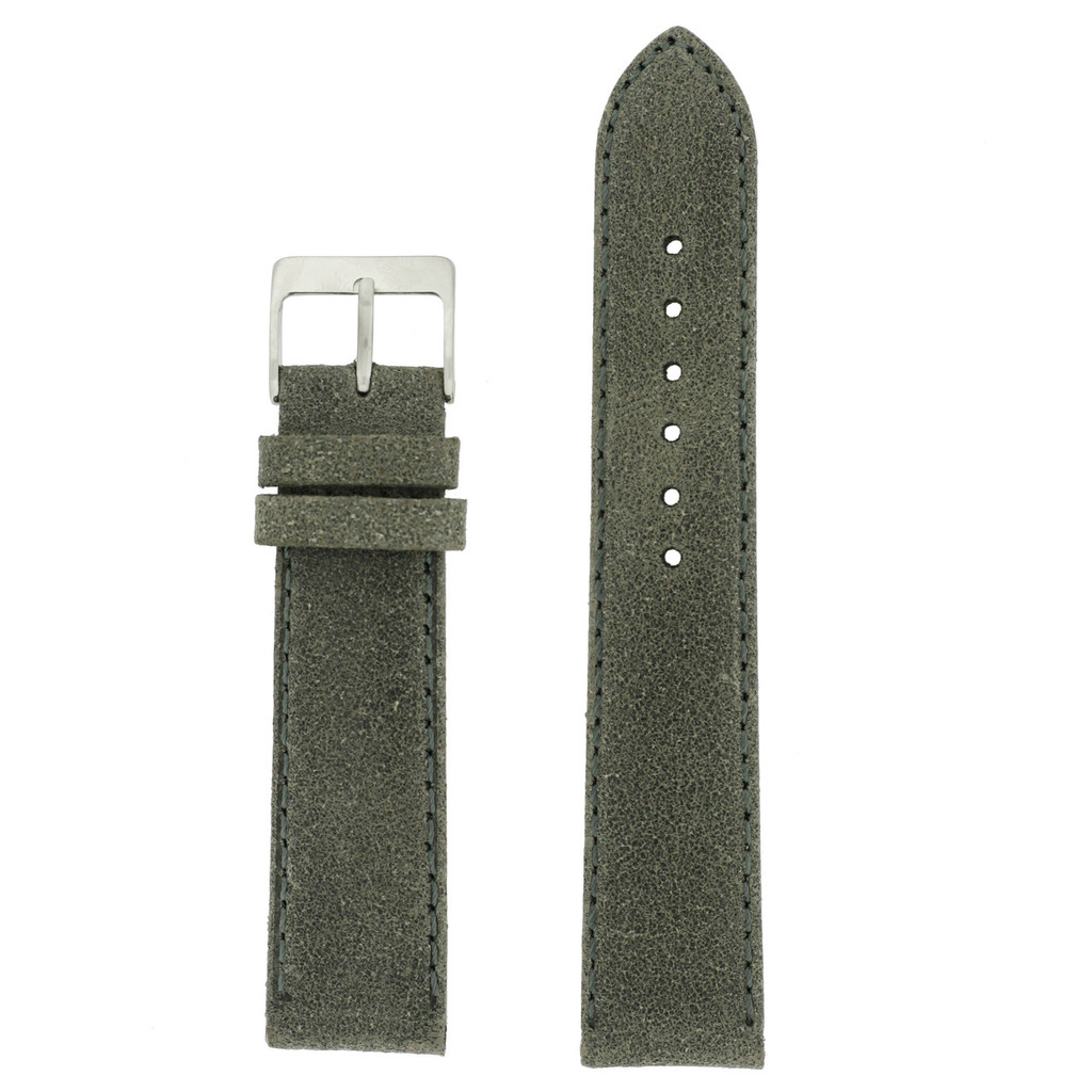 Distressed Gray Leather Watch Band Grey Vintage Look Watch Strap TechSwiss