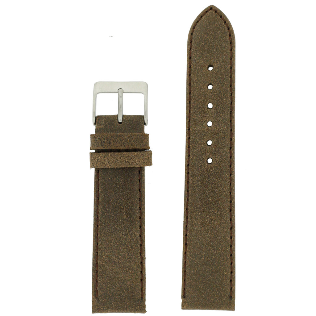 Brown Vintage Leather Watch Strap | Textured Brown Leather Watch Band | Distressed Brown Leather Watch Band | TechSwiss Brown Watch Strap LEA354 | Main