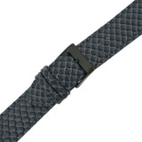 22mm Watch Band Gunmetal Grey Snake Design Black Buckle